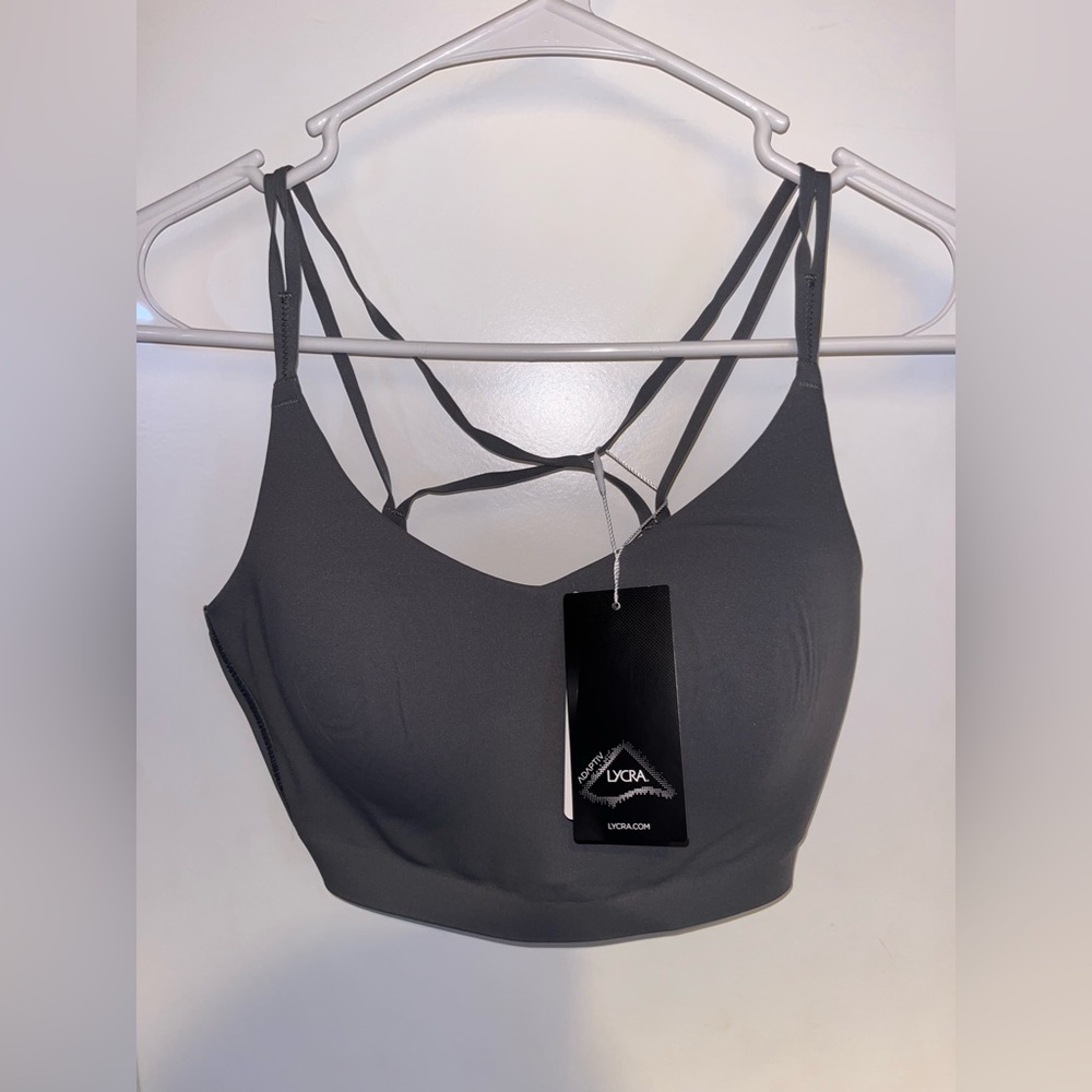NWT Gray Lycra Sports Bra